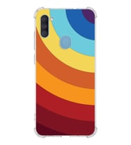 Samsung Galaxy A11  Köşe Korumalı Antişok Kapak Renk Cümbüşü Tasarımlı  Silikon Kılıf (Şeffaf)