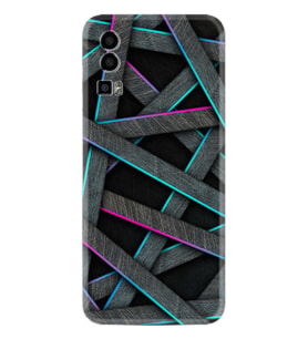 General Mobile GM 23 Kılıf Silikon Desen Özel Seri Gri Zigzag 1706