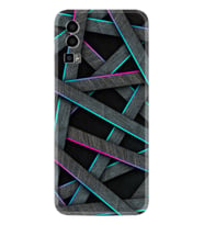 General Mobile GM 23 Kılıf Silikon Desen Özel Seri Gri Zigzag 1706