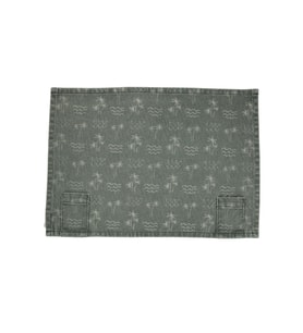 Amerikan Servis Denim Haki Baskılı Desenli Cepli 30x40 cm