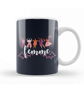 Girl Power Femme Text Kupa Bardak Porselen
