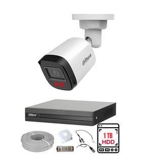 DAHUA 1 Kameralı Gece Görüşlü Su Geçirmez FULL HD Güvenlik Kamerası Seti 1TB