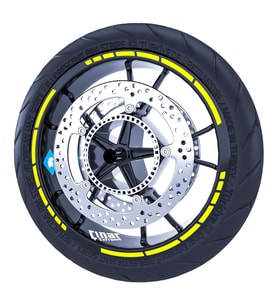 Floresan Sarı Moto GP Stili Jant Şeridi Sticker Reflektif, Floresan, Özel Renkle
