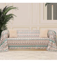 SoftMicro Etnik Desenli Boho180x300 cm  Koltuk Örtüsü Şalı, Kanepe Örtüsü, Tv Battaniyesi Turkuaz