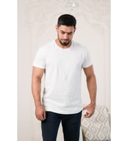 Paul Martin Bisiklet Yaka Önü Baskılı Pamuklu Basic Regular Fit T-shirt (Beyaz)