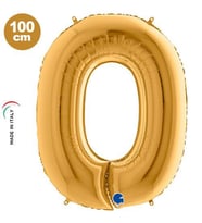 0 Rakam Folyo Balon Gold 100x70 cm