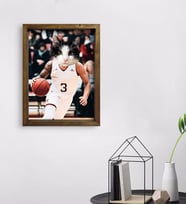 Evcil Dostlara Özel Basketbol Oyuncusu Tasarımlı Portre Doğal Masif Ahşap Çerçeveli Tablo 45x65cm-2