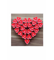 Pazariz Kırmızı Kalp Tealight Mum 50li