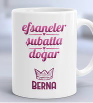 Kişiye Özel Balık Kova Burcu Hediye Kupa Bardak Doğum Günü Hediyesi (Beyaz)