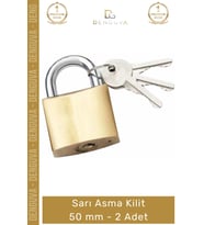 #AsmaKilit Sarı Pirinç Alaşım Dayanıklı Paslanmaz Çelik Korozyon Dirençli Güvenli Asma Kilit 50 mm -
