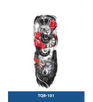 TQB-101 KRAL ASLAN VE KURT DESEN GEÇİCİ KOL DÖVMESİ-TATTO