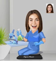 Kişiye Özel Laborant Kadın Ahşap Biblo-1
