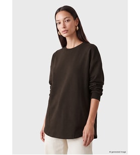 LC WAIKIKI Kahverengi Bisiklet Yaka Kadın Sweatshirt Tunik