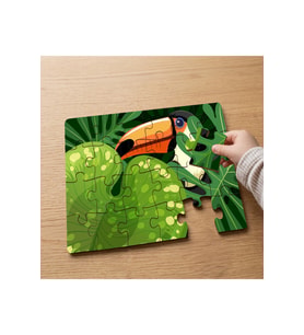 Ormanda Tukan Papağanı Tasarımlı 24 Parça Ahşap Çocuk Puzzle MPK1137