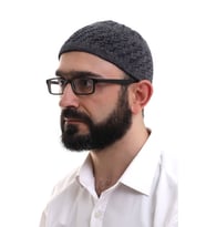 Baba Günü Hediyesi - Füme Hasır Desen Kışlık Kadife Namaz Takkesi