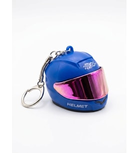 Işıklı Fenerli Mini Moto Kask Anahtarlık Mavi