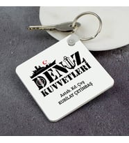 Kişiye Özel Deniz Kuvvetlerine Hediye Kare Anahtarlık
