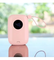 Kişiye Özel Dijital Ekranlı Şarj Göstergesi Powerbank10000 Mah Pembe