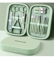 Gaman-7 Profesyonel 18'li Manikür&pedikür Yüz Bakım Seti & Manicure Set & Su Yeşili Renk