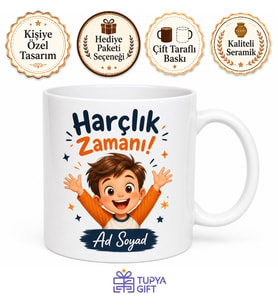Bayram Harçlığı Bekleyen Çocuklara Cüzdan Dolduran Neşe Kupası Hediye Bardak