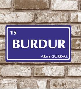 Dekoratif Metal Plaka Burdur 15 Retro Poster (29x15)
