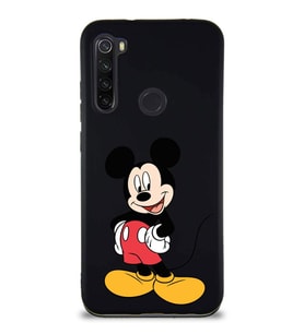 Xiaomi Redmi Note 8 Soft Premier Kapak Mickey Mouse-E Tasarımlı Silikon Kılıf - Siyah (Şeffaf)