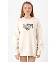 Shake Hands Icon Ekru Kadın 2ip Sweatshirt