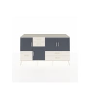 Kronos Konsol 4 Raflı 5 Çekmeceli 4 Kapaklı 176x59x99 Aytaşı-Antrasit/Aytaşı