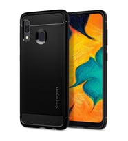 Spigen Galaxy A30 ile Uyumlu Kılıf ,Spigen Rugged Armor Matte Black