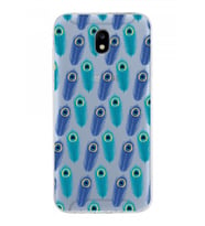 PrintiFy Samsung Galaxy J5 Pro ile Uyumlu 1mm Slim Fit Nazar Boncuğu 4 Baskılı Şeffaf  Kılıf