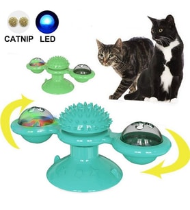 Kedi Oyuncağı Işıklı Yeni Ürün Catnipli Kedi Oyunu Led Işıklı Rotate Wındmıll Cat Toy Kedi Oyuncağı (Karışık)
