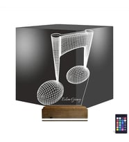 Luvivia Müzik Nota Müzisyen Kişiye Özel 3D Lamba - Masa Gece Lambası