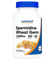 Nutricost Spermidine  1500mg Wheat Germ Extract, 120 Capsules - 15mg Equivalent Spermidine Per Serving.Abd Menşei (Renksiz)