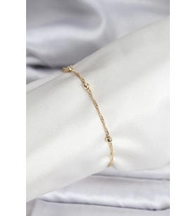 14K Gold Renk Kaplama Topçuklu Model CM Kadın Bileklik 5886