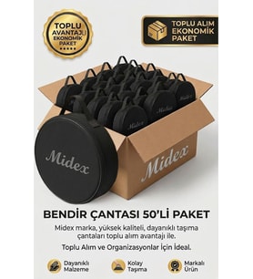 Midex BCS-400-50X Bendir Def Erbane Çantası 50'li Paket Kaliteli Siyah Kılıf (50 Adet)