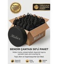 Midex BCS-400-50X Bendir Def Erbane Çantası 50'li Paket Kaliteli Siyah Kılıf (50 Adet)