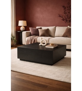 90x90cm Siyah Kare Orta Sehpa Lizbon Model