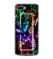 Oppo A5S A15 A16 A54 A55 A73 A74 Kılıf Desemli Silikon Butterfly Neon 1684