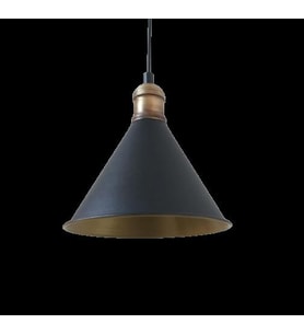 Rys Retro Metal Siyah İçi Gold Dekoratif Tekli Rustik Sarkıt Avize Çap:17 cm (Burnt Olive)