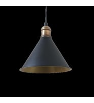 Rys Retro Metal Siyah İçi Gold Dekoratif Tekli Rustik Sarkıt Avize Çap:17 cm (Burnt Olive)