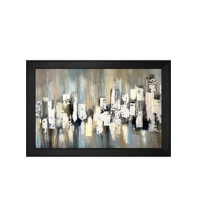 Soyut Şekiller Motifli Kanvas Tablo 80 x 110 cm Siyah Çerçeve