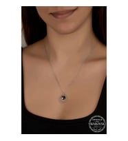 Swarovski Crystal Taşlı Halka Gümüş Kadın Kolye