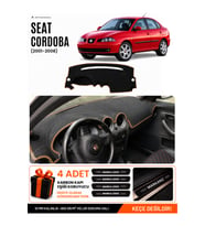 SEAT CORDOBA (2001-2008) Uyumlu Torpido Örtüsü Torpido Kılıfı - Siyah Kahverengi