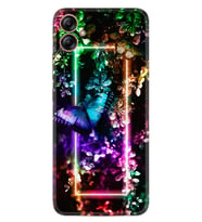 Samsung Galaxy A04E Kılıf Silikon Desen Özel Seri Butterfly Neon 1684
