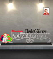 Kişiye Özel Erkek Bebek Karikatürlü Kolay Yetişmiyor Ahşap Biblo  Model-3