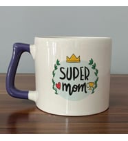 Super Mom Yazı Baskılı Mor Kulplu D Kupa