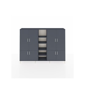 Arges Dolap 14 Raflı 8 Kapaklı 220x30x163 Antrasit-Antrasit