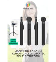 Otomatik Açılır Manyetik Telefon Tripodu Uzaktan Kumandalı Selfie Çubuğu