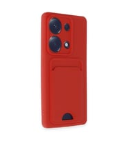 Xiaomi Redmi Note 13 Pro 4g Kılıf Kelvin Kartvizitli Silikon - Kırmızı