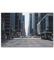 Cakatablo  New York Gökdelenler Cadde Araçlar ve İnsanlar MDF Tablo